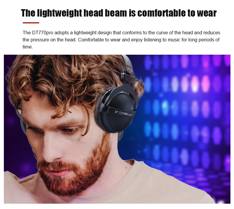 Hot Sale DT770 PRO Studio Dynamic Headphones Closed-Back 80/250 Ohm Professional Monitor Headset   for Recording/