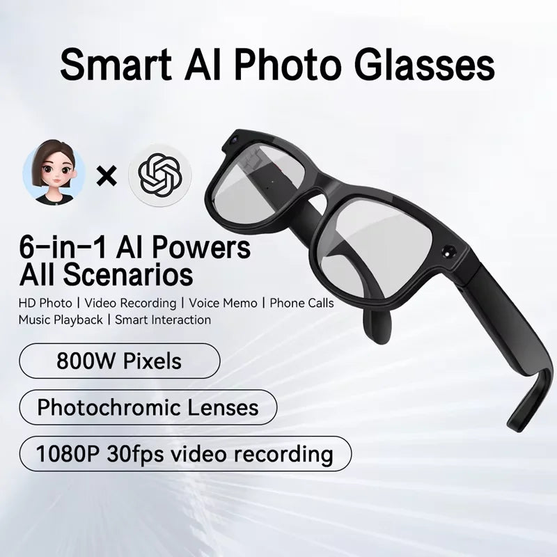 Xiaomi Smart Glasses With 8 Megapixel Camera Micro Camera Photography Video Recording Ai Translation Music Control Glasses