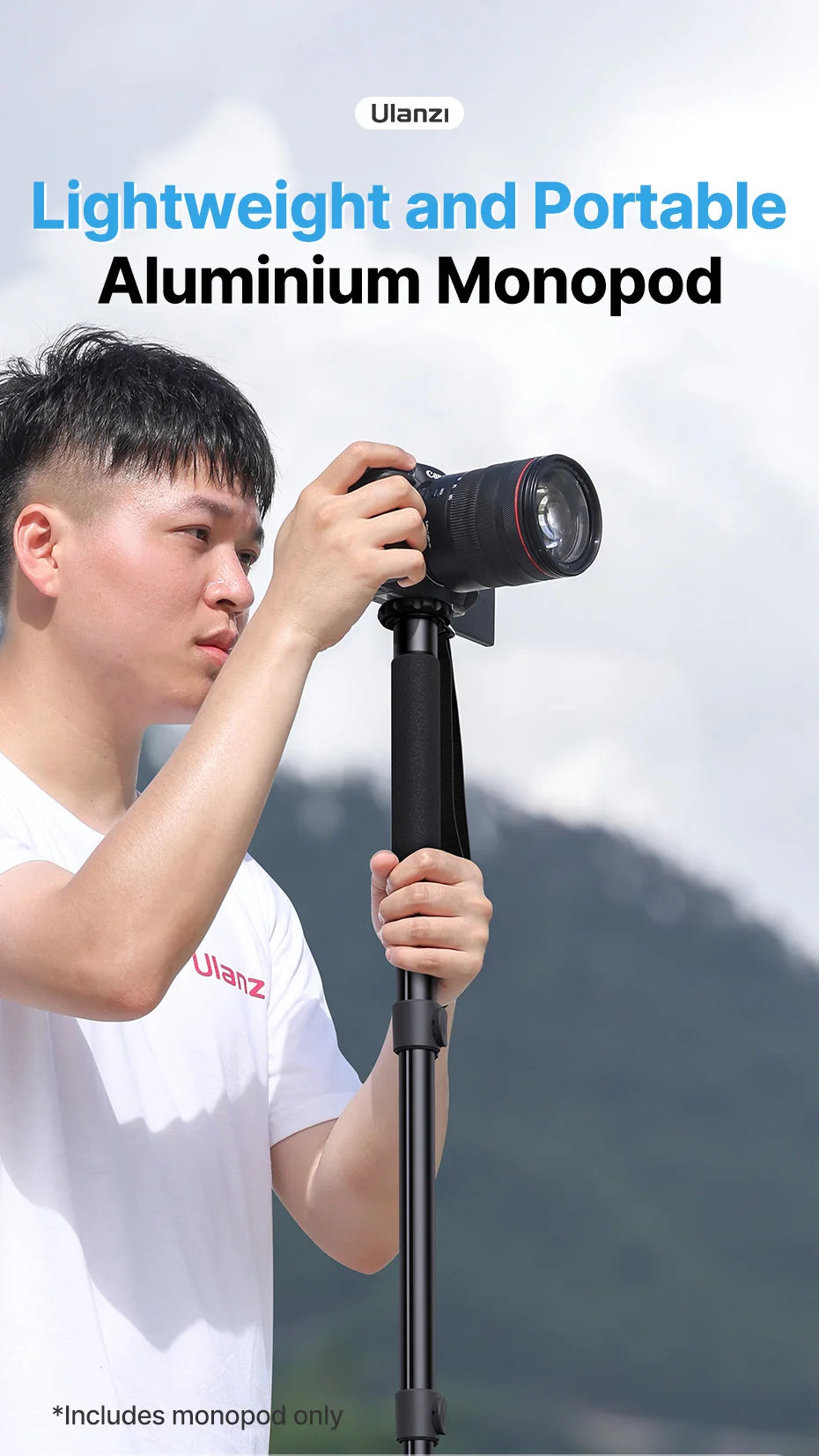 Ulanzi TB12 Metal Tripod Monopod for Camera DSLR Smartphone Monopod Stable and Portable Selfie Stick Hiking Pole Stick