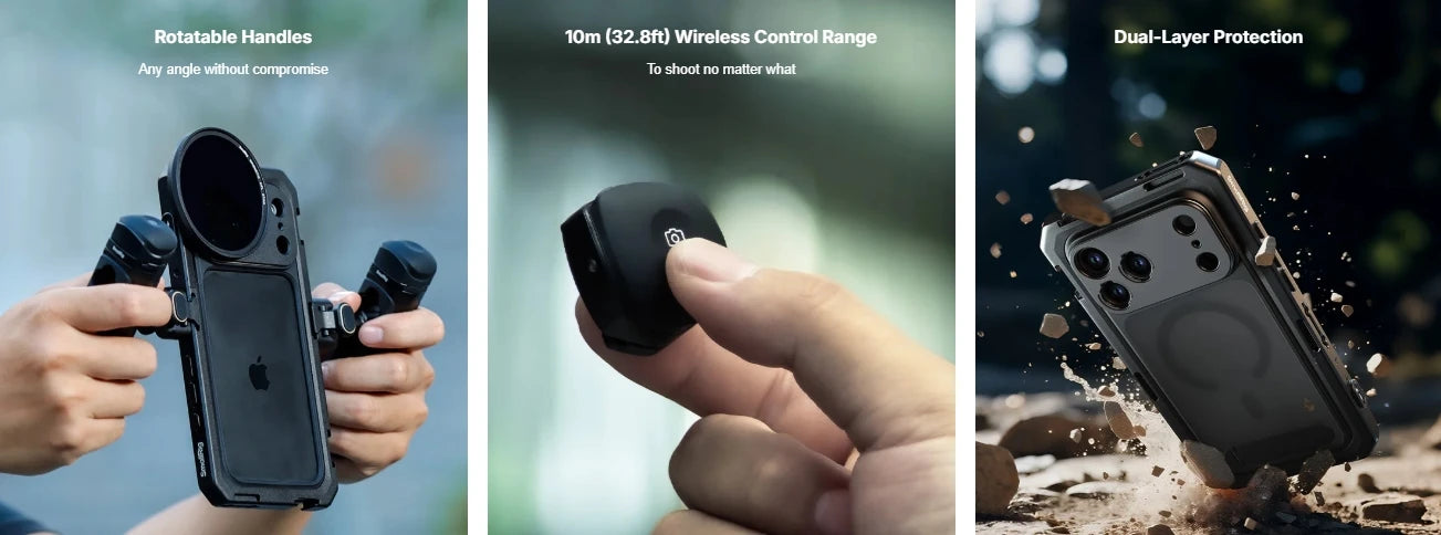 SmallRig for iPhone 17 Pro/iPhone 17 Pro Max Basic Cage,Flagship Cage, Mobile Dual Handheld Phone Cage Kit, 5540/5541/5542/5543