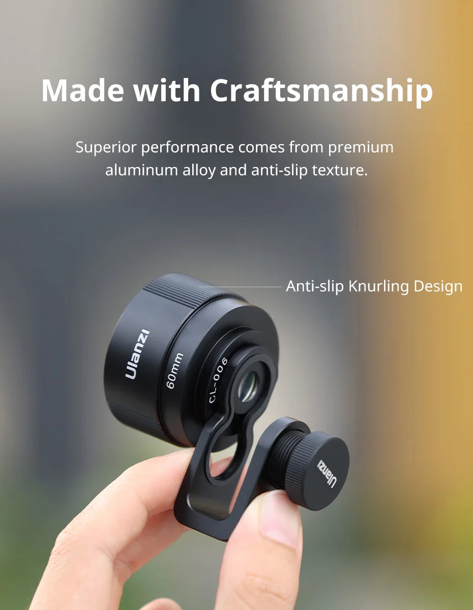 Ulanzi Mobile Lens 75mm Macro / 8mm Fisheye / 16mm Wide-Angle / 60mm Telephoto Lens Smartphone Shooting Photography Accessories