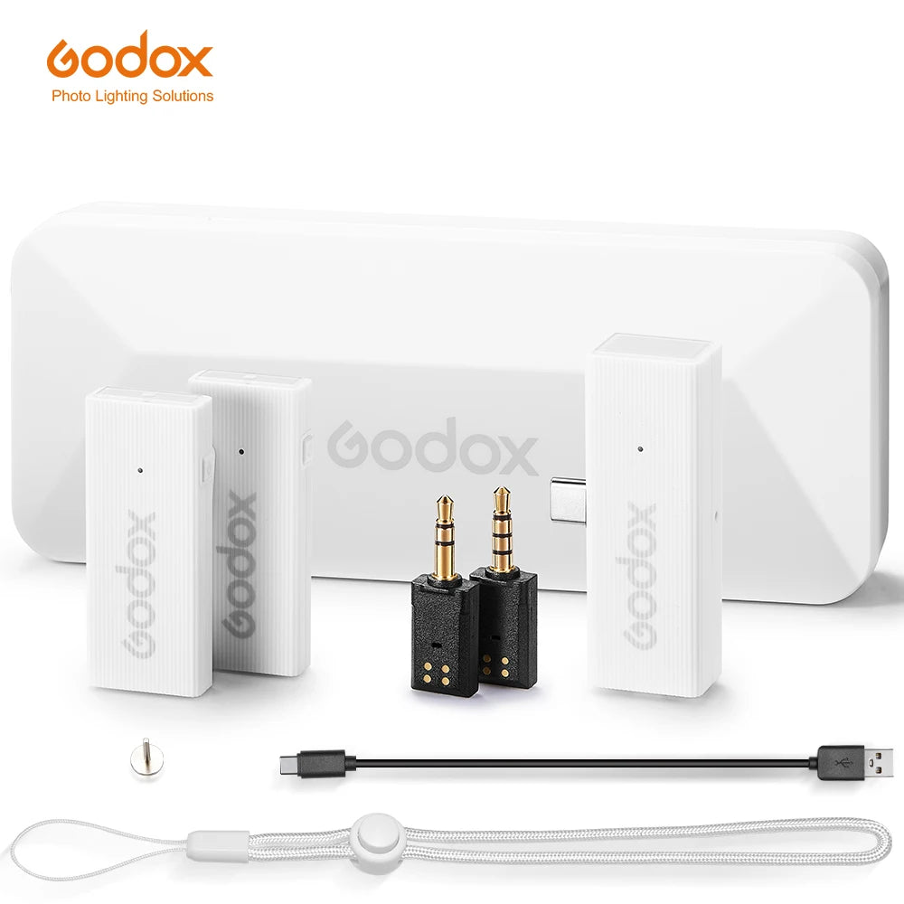 Godox MoveLink Mini LT UC Wireless Microphone 2.4GHz Transmitter Receiver Lavalier Mic for iPhone Type-C Smartphone DSLR Camera