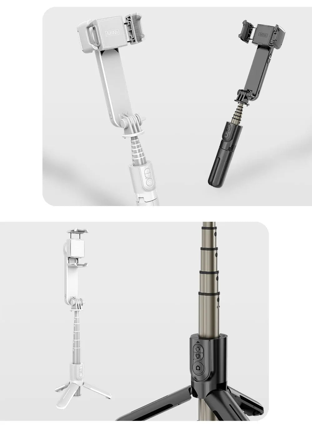 Handheld Gimbal Stabilizer Selfie Stick L09 Bluetooth Mobile Phone Holder Adjustable Fill Light Selfie Stand For IPhone/Xiaomi