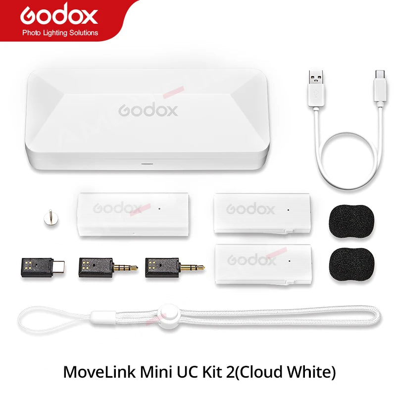 Godox MoveLink Mini LT UC Wireless Microphone 2.4GHz Transmitter Receiver Lavalier Mic for iPhone Type-C Smartphone DSLR Camera
