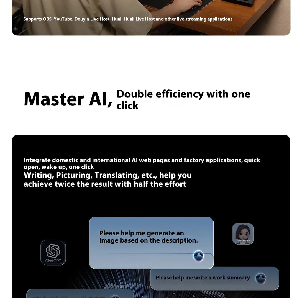 Ulanzi D200H Stream deck Production Console and Studio Controller 13 LCD Keys Streamdeck for Vlog Content Creation Video Editing