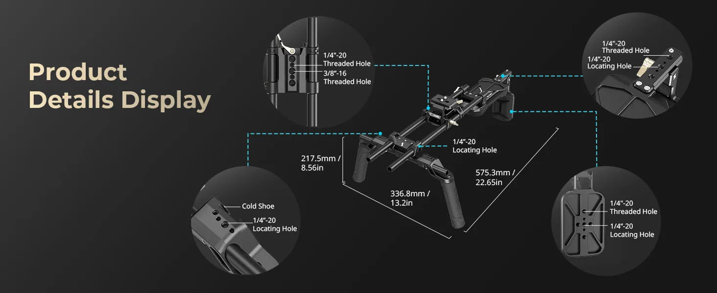 SmallRig Shoulder Rig Kit Classic Version Universal Comfortable Solution for Shoulder Shooting One Knob Lockable 4480