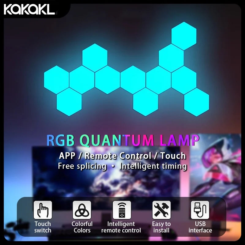 Tuya Smart RGB Quantum Light DIY Decor LED Wall Lamp APP Sound Pickup Game Room Music Rhythm Festival Atmosphere Esports Light