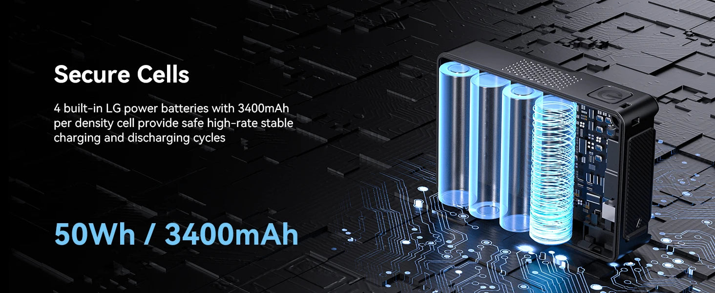 SMALLRIG V Mount Battery VB50 50Wh 3400mAh V Lock Battery with 45W Output USB-C D-TAP USB-A Dual DC Ports for Camera Camcorder