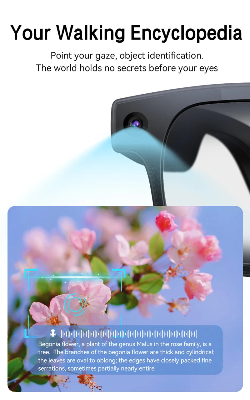 Xiaomi Smart Glasses With 8 Megapixel Camera Micro Camera Photography Video Recording Ai Translation Music Control Glasses