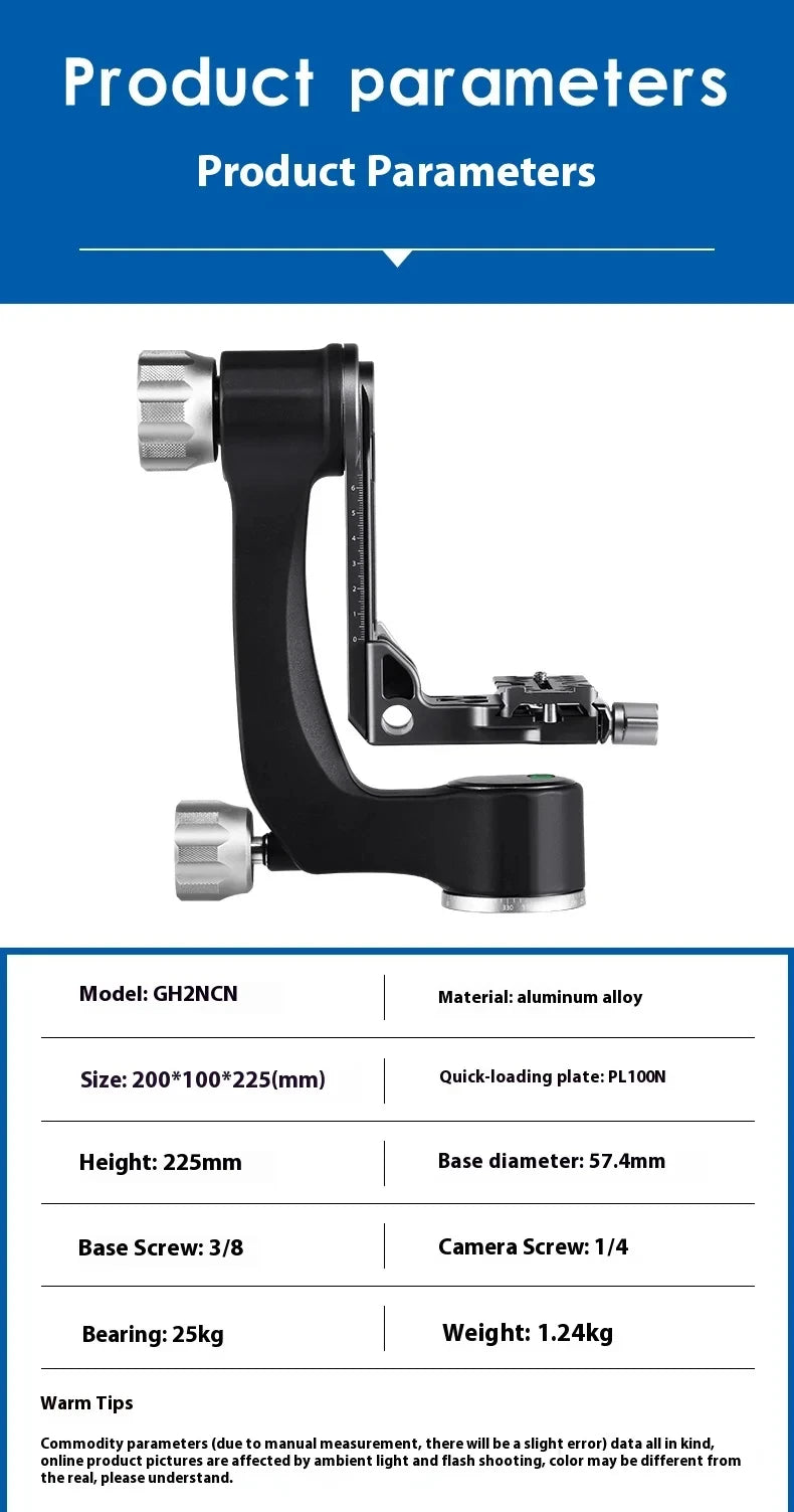 Benro GH2NCN Professional Gimbal Head GH-2 Aluminum Gimbal Heads For Heavy Telephoto Lenses Camera Tripod