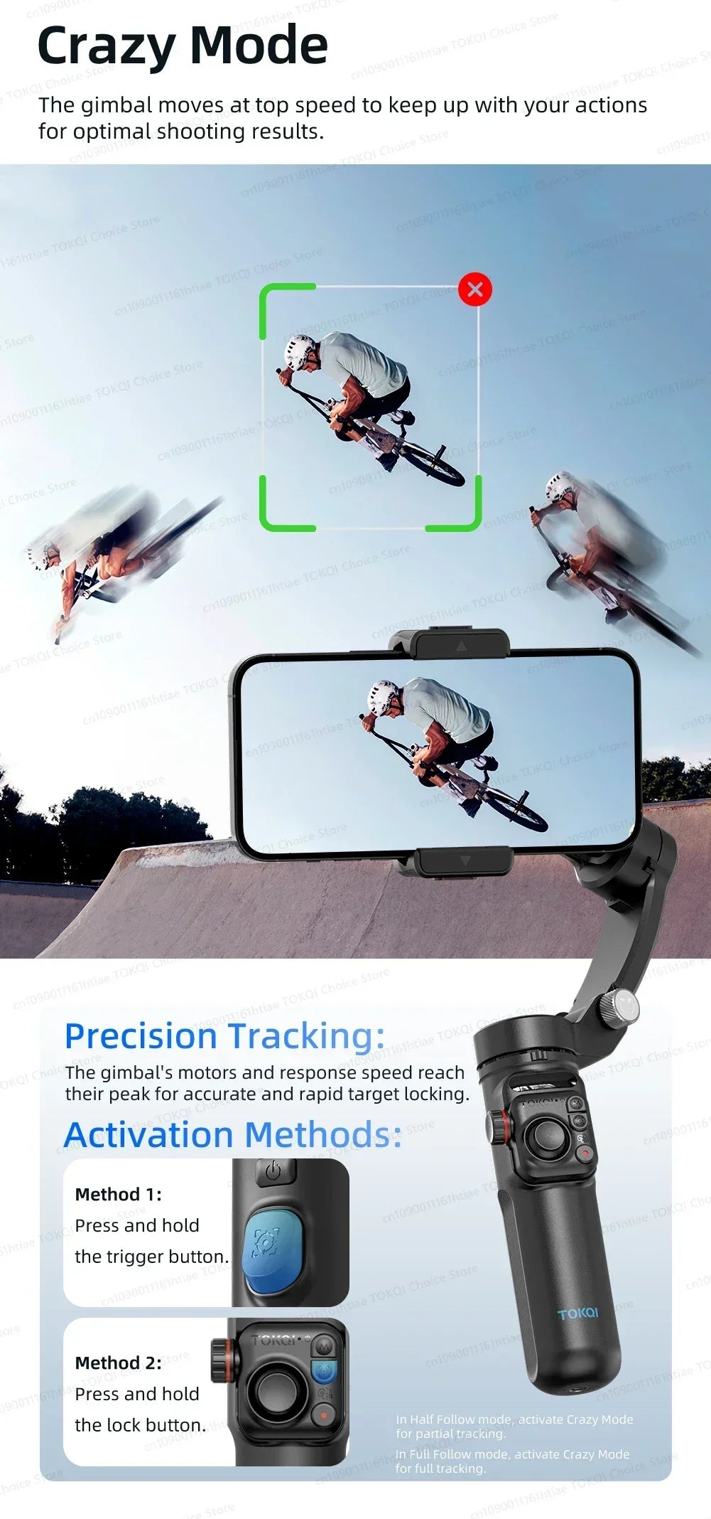 Handheld 3-Axis Gimbal Stabilizer for iPhone & Android, Anti-Shake Phone Holder with Tripod, for Vlogging & Video Recording