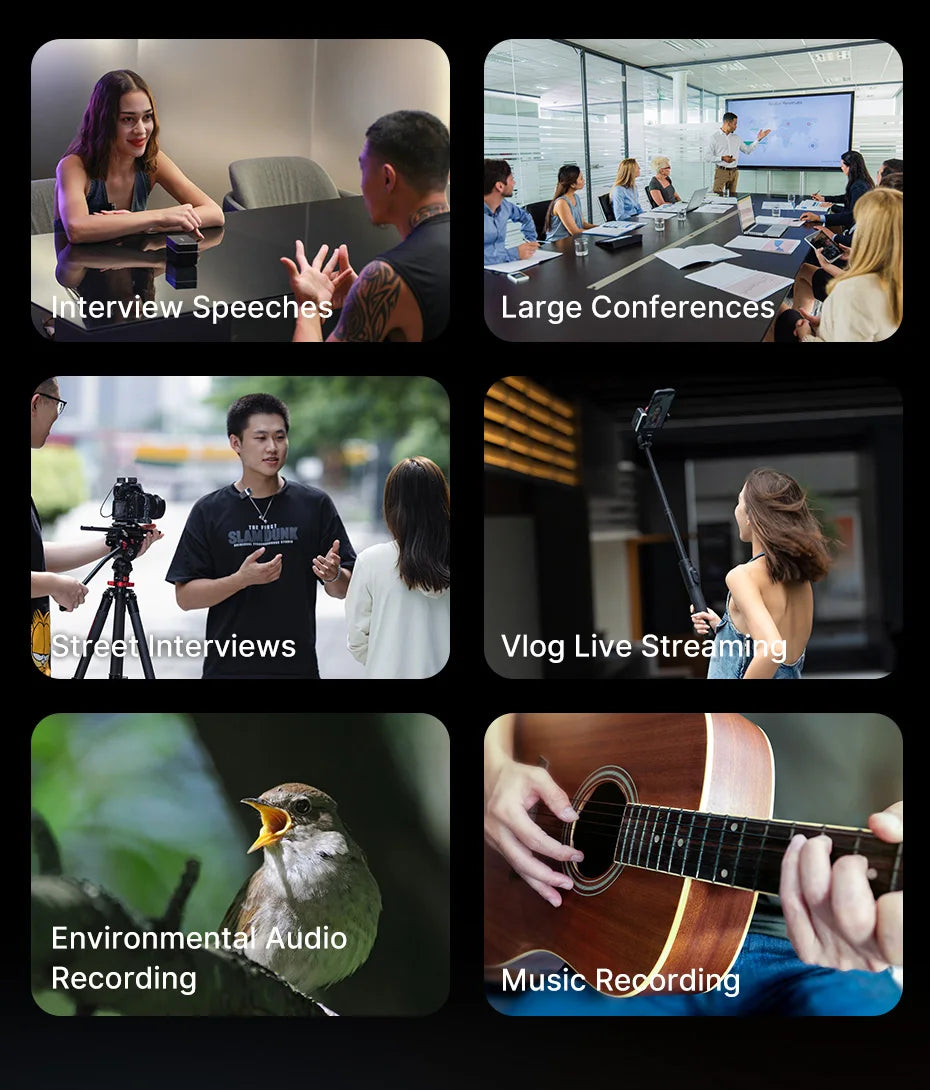 Ulanzi U-Mic Wireless Mic Stereo Microphone Lavalier Microphone for Smartphone DSLR for Interview Video Vlog Gaming Mic