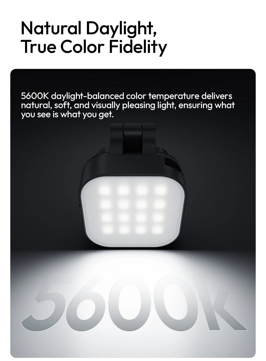 Ulanzi IN07 Mini Magnetic Fill Light for Insta360 Go Ultra Compatible with Go Ultra magnetic base for Vlog Street Photography