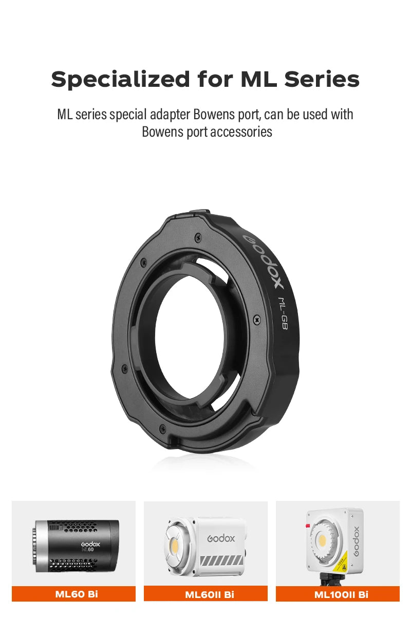 Godox ML-GB Bowens Adapter for ML100Bi & ML60IIBi