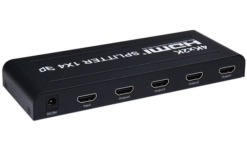 4K 3D 1x4 HDMI Splitter 1x2 Video Distributor 1 in 4 Out 2 Out 4K60Hz Dual Display for PS3 PS4 Camera Laptop PC To TV Monitor
