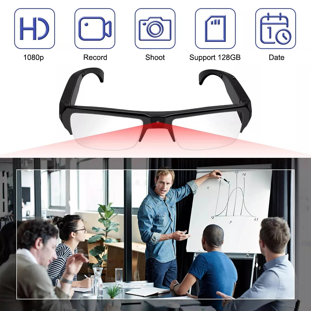 New Intelligent Video Glasses, Equipped With Ultra-high Definition 4k Mini Camera, Capable Of Recording Videos And Playing Music