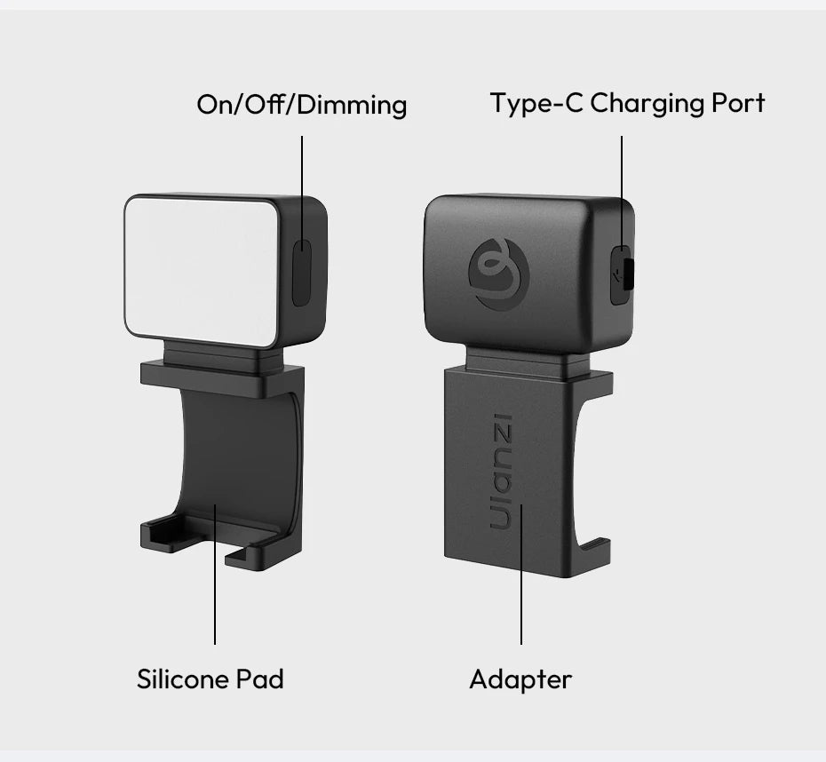 Ulanzi LM001 Pocket 3 Mini Light 3-Level Soft Light LED Video Light for DJI OSMO Pocket 3 for Photography Livestreaming Vlog