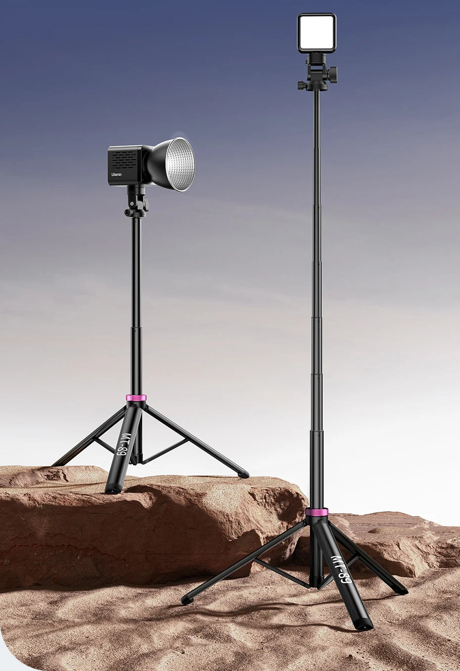 Ulanzi MT-89 2M Quick Release Light Stand Extendable Tripod with Cold Shoe Mount 1/4'' QR Plate for DSLR Camera Video Light Mic