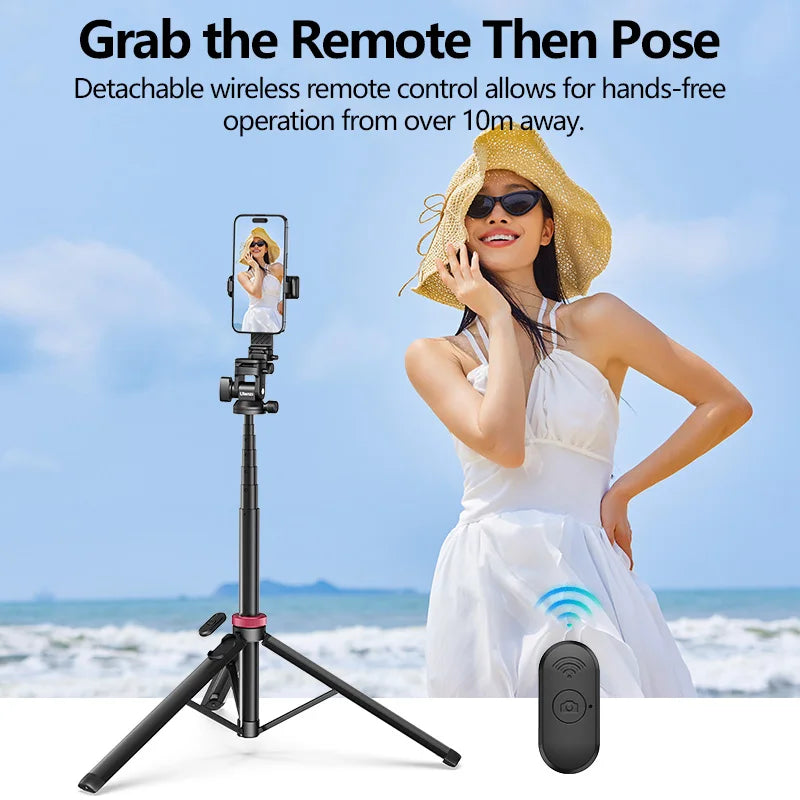 Ulanzi MT-78 Quick-Release Tripod for Camera Smartphone Fill Light Max1.85m Tripod Selfie with Remote Control