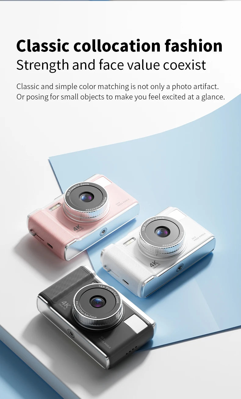 HD 1080P 2.8inch digital Camera Rechargeable Cameras with 16x Zoom Compact Camera 50 Megapixels Cameras for kids Beginner Camera