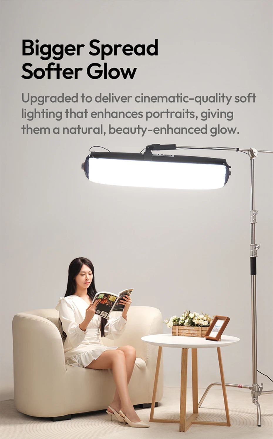 Ulanzi AL60 60W / AL120 120W Inflatable Air Tube Light APP Control LED Video Light Bi-Color Light Stick w Handle for Photography