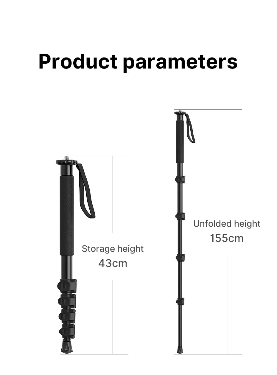 Ulanzi TB12 Metal Tripod Monopod for Camera DSLR Smartphone Monopod Stable and Portable Selfie Stick Hiking Pole Stick