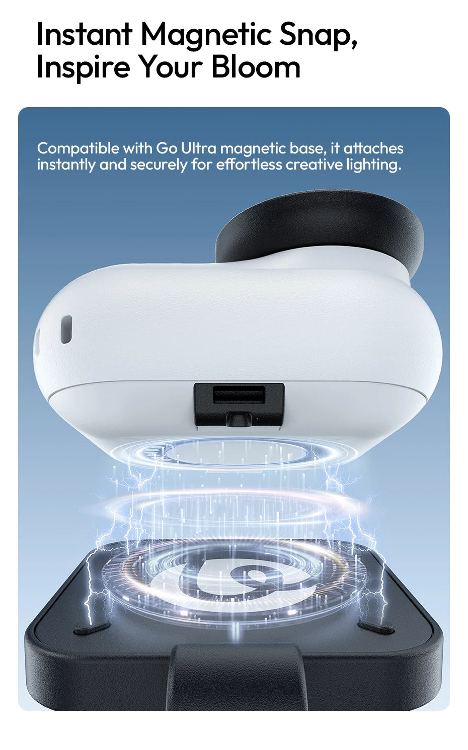 Ulanzi IN07 Mini Magnetic Fill Light for Insta360 Go Ultra Compatible with Go Ultra magnetic base for Vlog Street Photography