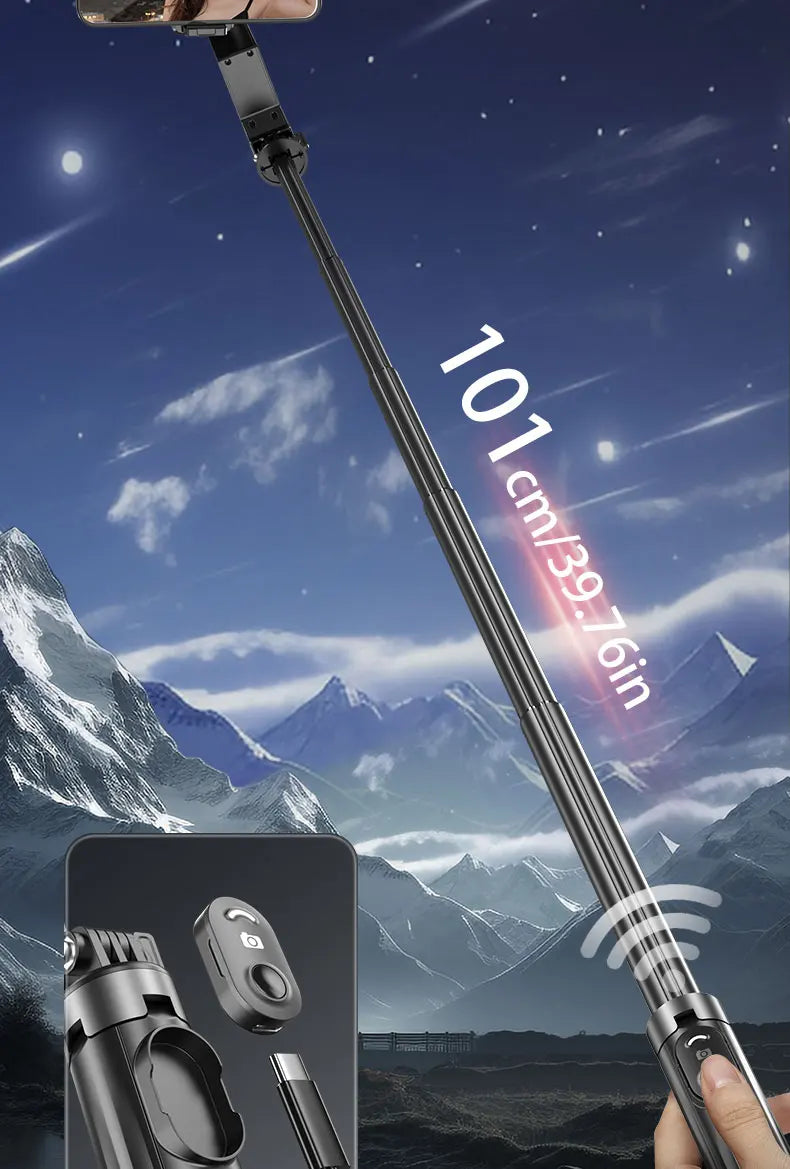 Q31 Gimbal Stabilizer Single-Axis Handheld Selfie Stick Tripod with Auto Face Tracking & Fill Light for Mobile Phone