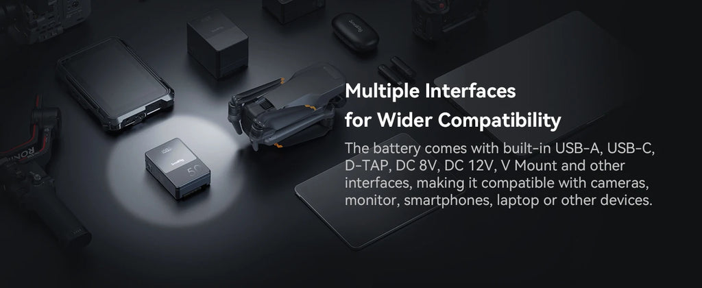 SMALLRIG V Mount Battery VB50 50Wh 3400mAh V Lock Battery with 45W Output USB-C D-TAP USB-A Dual DC Ports for Camera Camcorder