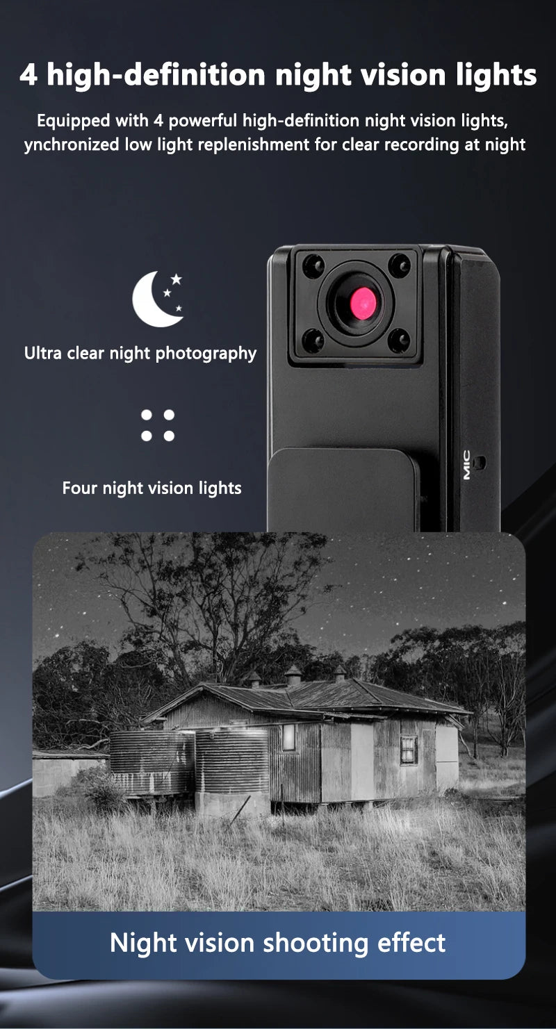 Xiaomi A9 Mini Handheld Camera 1080P HD Infrared Night Vision Back Clip Camera Recorder Outdoor Sports Riding Handheld Camera