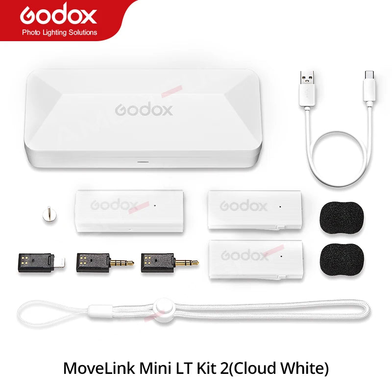 Godox MoveLink Mini LT UC Wireless Microphone 2.4GHz Transmitter Receiver Lavalier Mic for iPhone Type-C Smartphone DSLR Camera