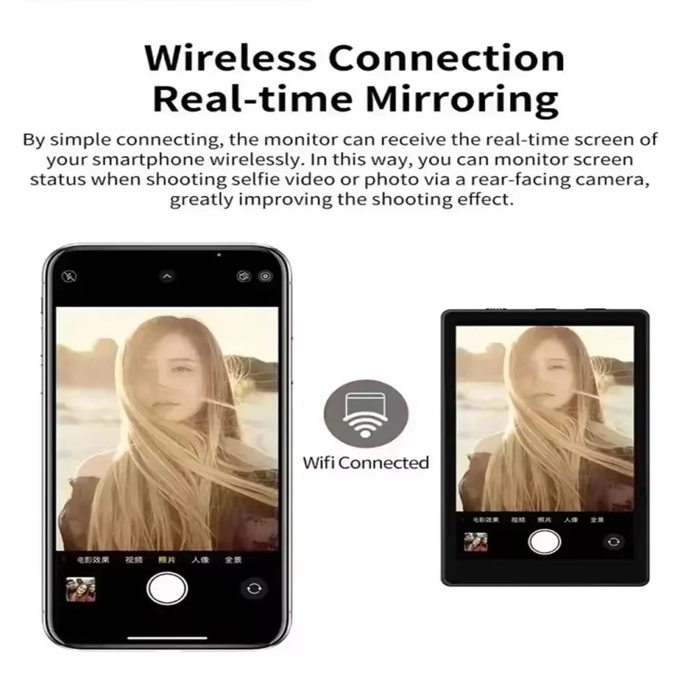 FANGTUOSI Custom Smartphone Vlog Selfie Monitor Screen Magnetic Phone Rear Camera For Selfie Vlog Live Stream For Android Iphone