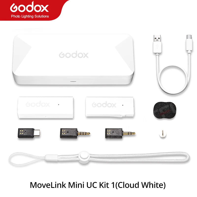 Godox MoveLink Mini LT UC Wireless Microphone 2.4GHz Transmitter Receiver Lavalier Mic for iPhone Type-C Smartphone DSLR Camera