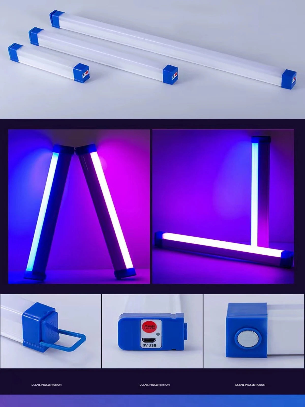 LED Fill Light Recharge Lamp Blue Green Lamp Daily Portable Decor Atmosphere Lighting