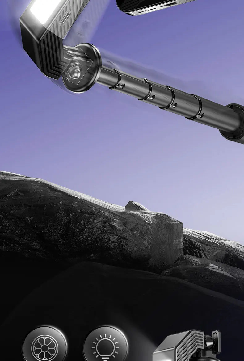 Q31 Gimbal Stabilizer Single-Axis Handheld Selfie Stick Tripod with Auto Face Tracking & Fill Light for Mobile Phone