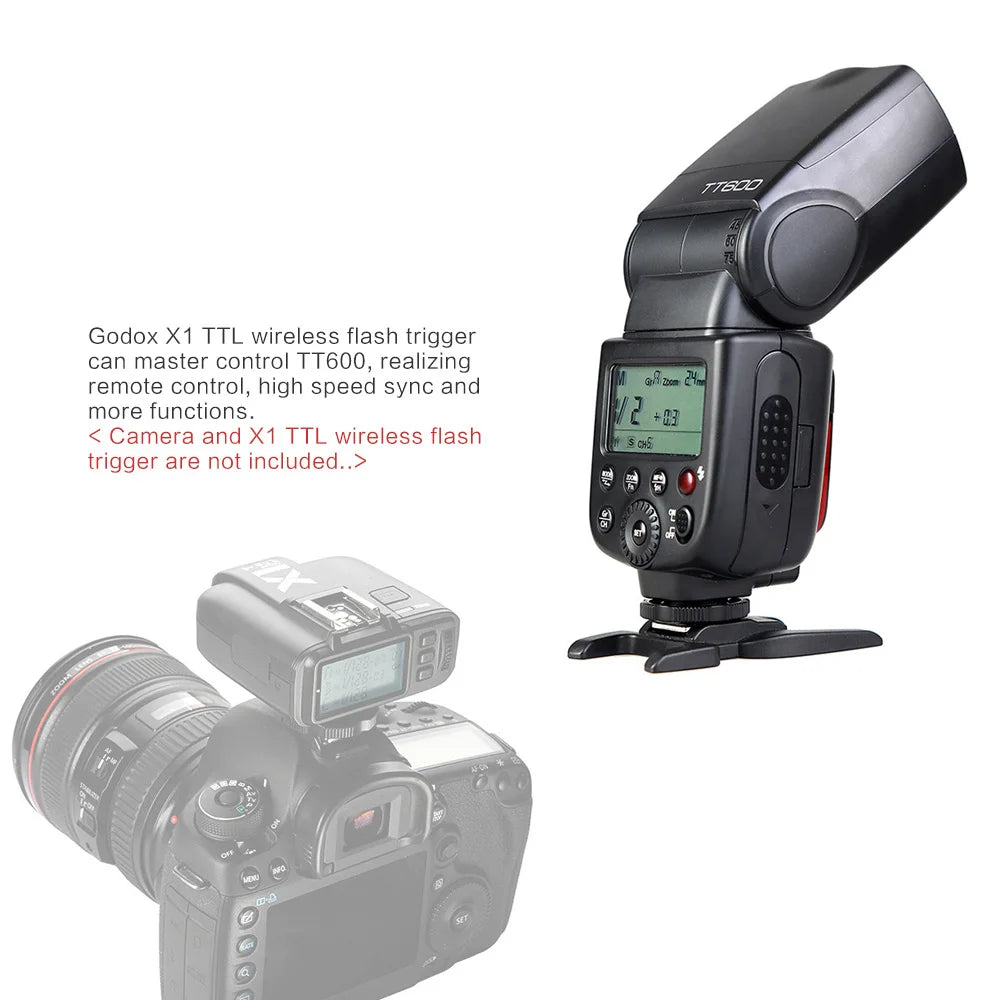Godox Thinklite TT600 Camera Flash Speedlite Master/Slave Flash with Built-in 2.4G Wireless Trigger System GN60 for DSLR Cameras