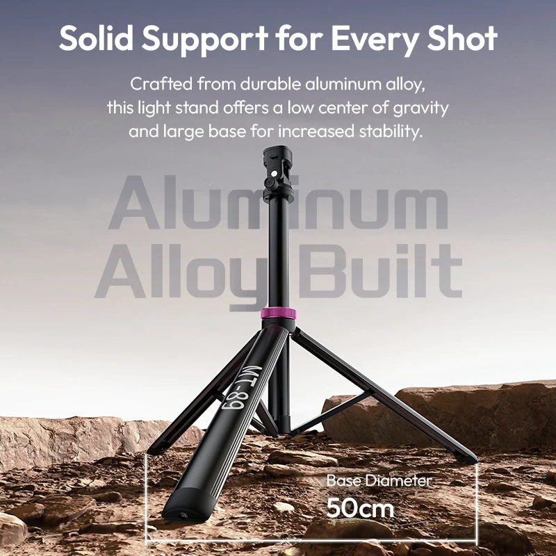 Ulanzi MT-89 2M Quick Release Light Stand Extendable Tripod with Cold Shoe Mount 1/4'' QR Plate for DSLR Camera Video Light Mic