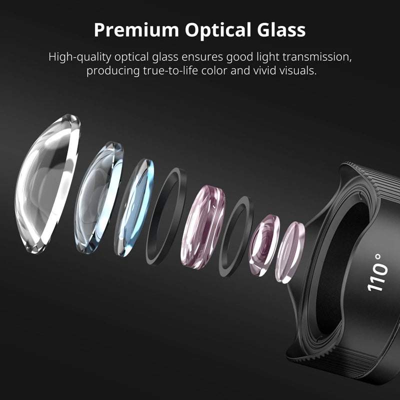 Ulanzi Mobile Lens 75mm Macro / 8mm Fisheye / 16mm Wide-Angle / 60mm Telephoto Lens Smartphone Shooting Photography Accessories