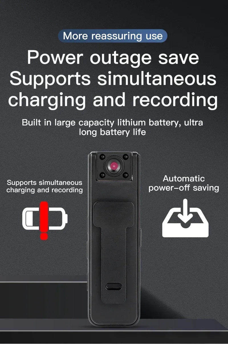 Xiaomi A9 Mini Handheld Camera 1080P Full HD Infrared Night Vision Back Clip Design Outdoor Sports Riding Recorder 2025 Hot Sale