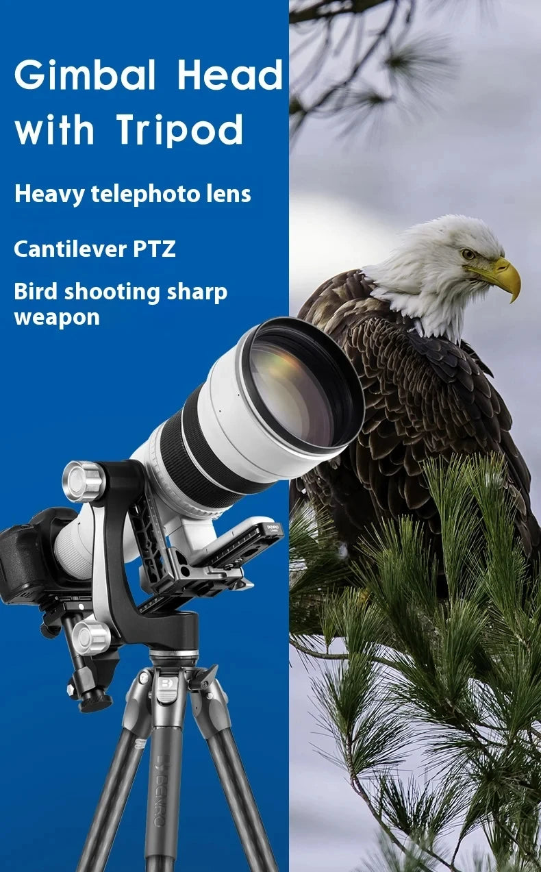 Benro GH2NCN Professional Gimbal Head GH-2 Aluminum Gimbal Heads For Heavy Telephoto Lenses Camera Tripod