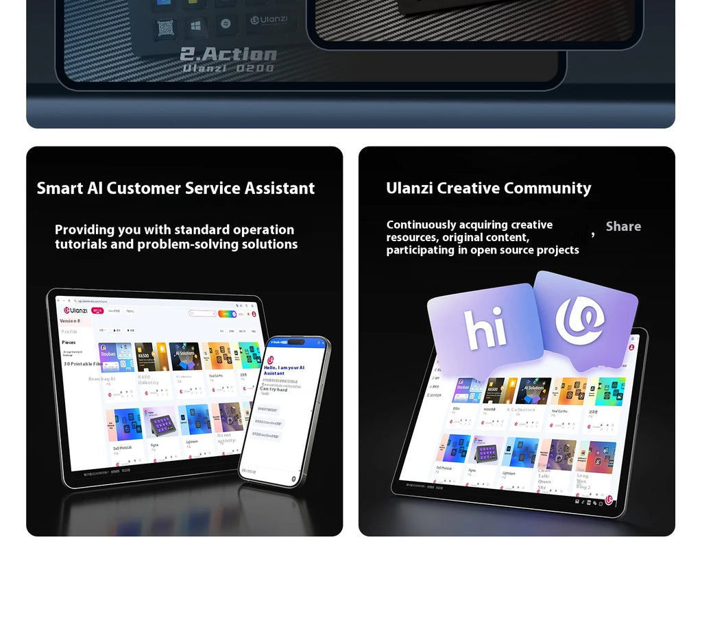 Ulanzi D200H Stream deck Production Console and Studio Controller 13 LCD Keys Streamdeck for Vlog Content Creation Video Editing