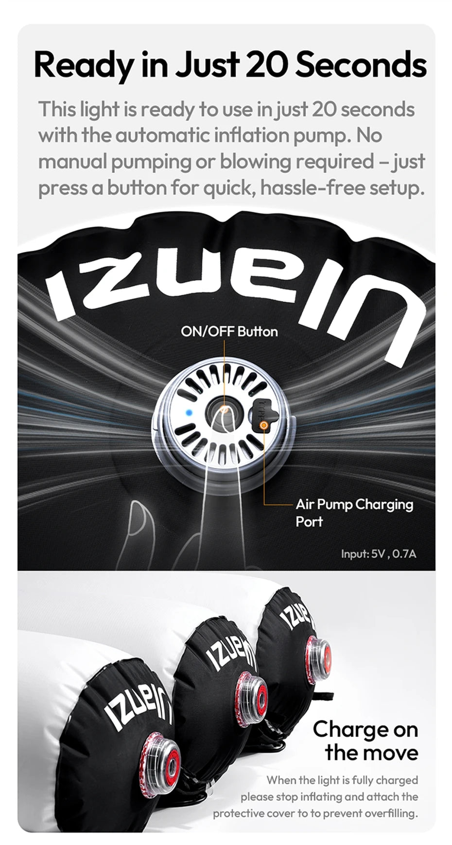 Ulanzi AL60 60W / AL120 120W Inflatable Air Tube Light APP Control LED Video Light Bi-Color Light Stick w Handle for Photography