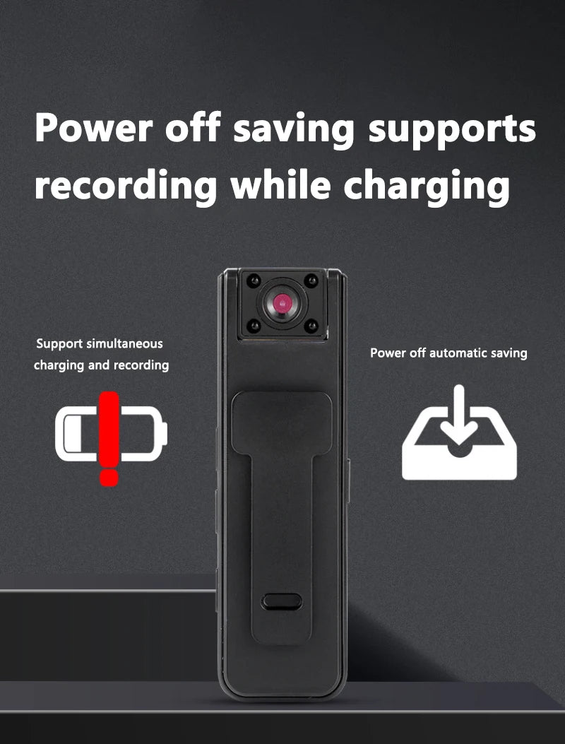 Xiaomi A9 Mini Handheld Camera 1080P HD Infrared Night Vision Back Clip Camera Recorder Outdoor Sports Riding Handheld Camera