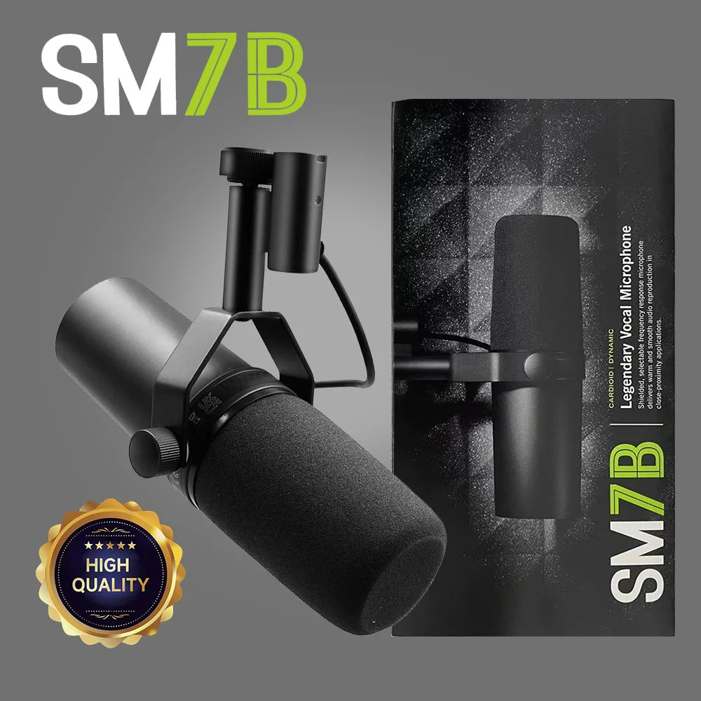 New SM7B Professional Dynamic Cardioid Microphone For Live Vocals Recording Performance Studio Selectable Frequency Response Mic