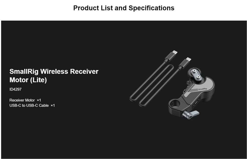 SmallRig 4295 Wireless Handwheel Controller (Lite) 4296 Wireless Follow Focus Kit (Lite) 4297 Wireless Receiver Motor (Lite)