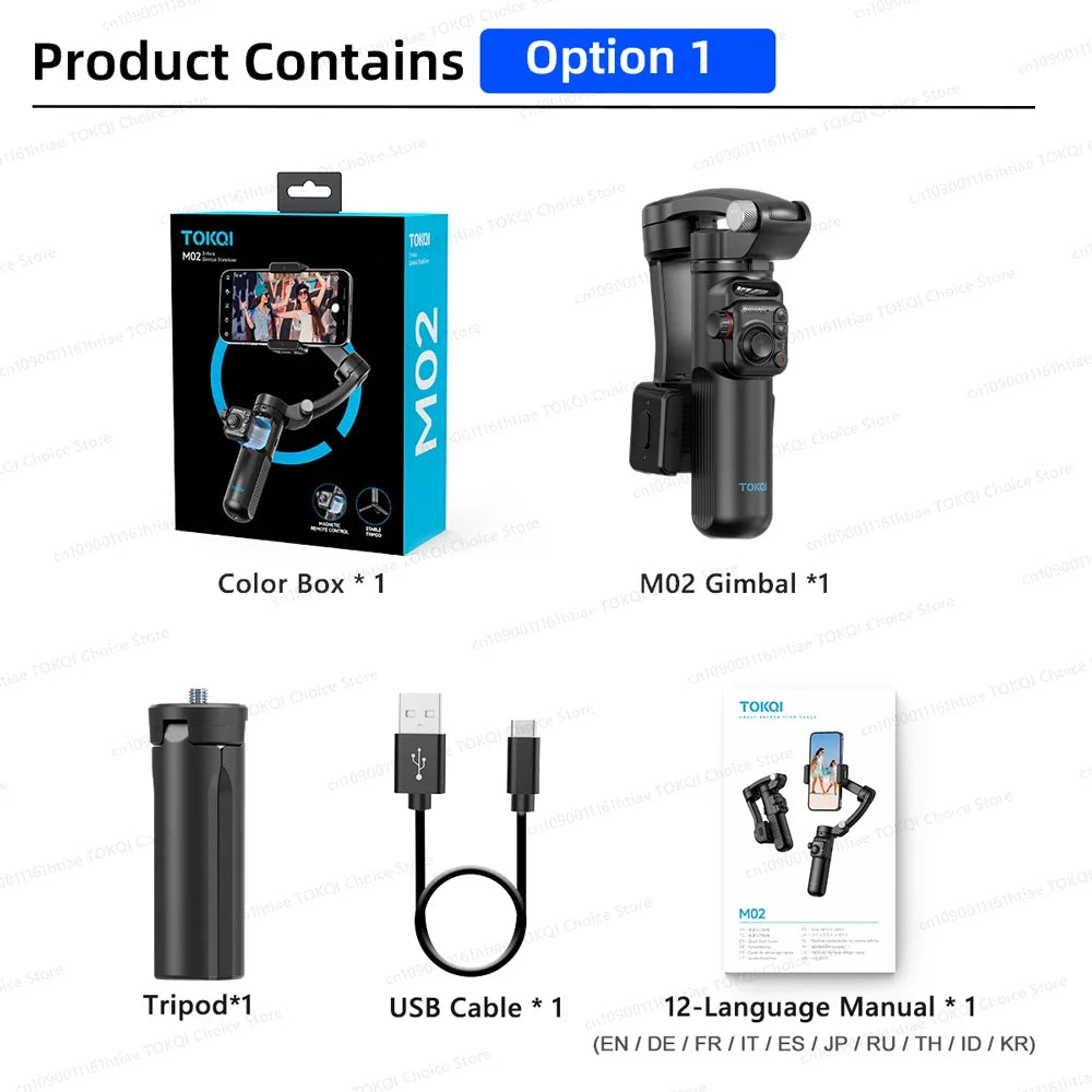 Handheld 3-Axis Gimbal Stabilizer for iPhone & Android, Anti-Shake Phone Holder with Tripod, for Vlogging & Video Recording