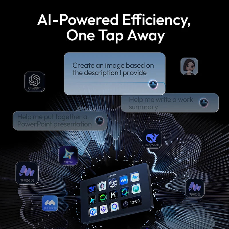 Ulanzi D200H Stream deck Production Console and Studio Controller 13 LCD Keys Streamdeck for Vlog Content Creation Video Editing