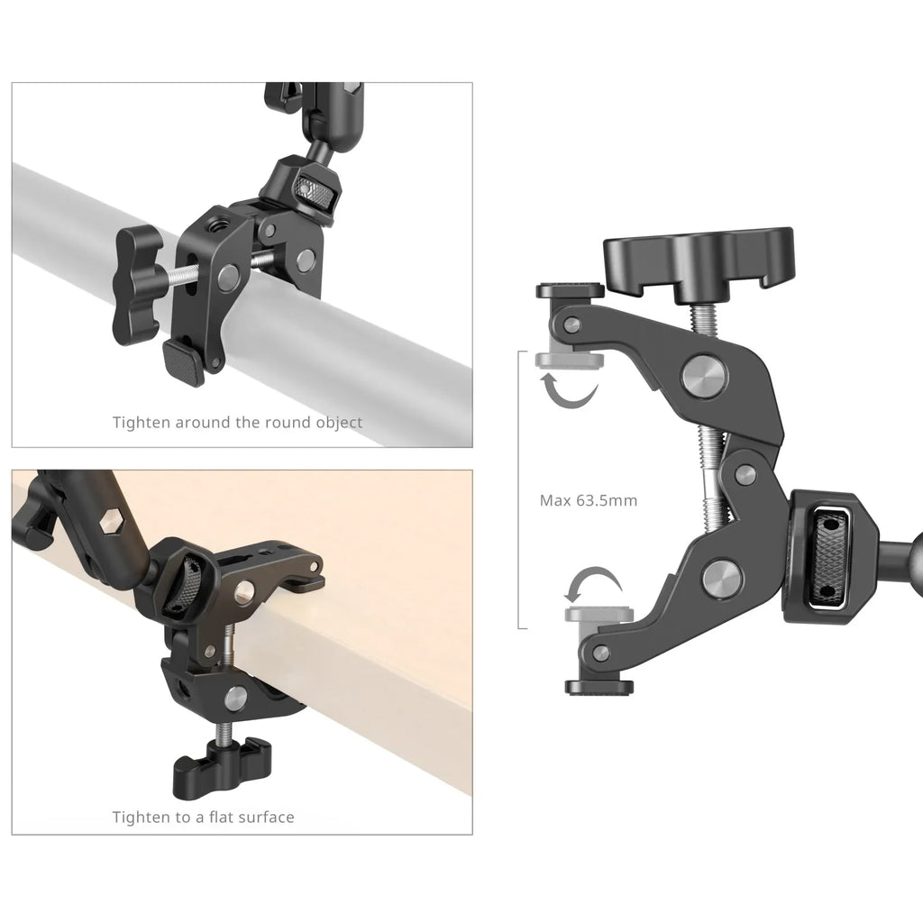 SmallRig Adjustable Desktop Shooting Magic Arm with Crab Clamp Kit Desktop Tripod for Smartphones Webcams Action Cameras 4766
