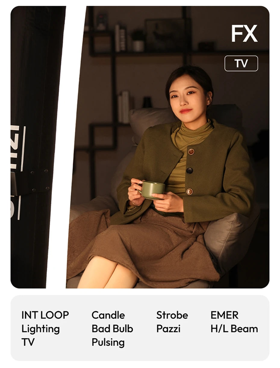 Ulanzi AL60 60W / AL120 120W Inflatable Air Tube Light APP Control LED Video Light Bi-Color Light Stick w Handle for Photography