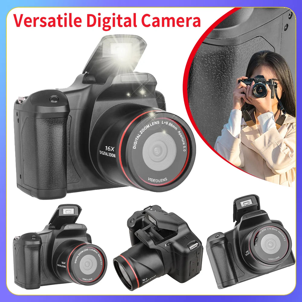 1080P 16MP Versatile Digital Camera 16X Zoom Camcorder with 2.4 Inch LCD Screen Video Recorder for Photography and Video